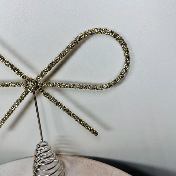 NEW Cupcakes and Cashmere Gold Crystal Bow Tree Topper Glam Holiday Decor NWT - Picture 10 of 16